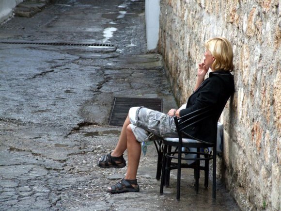 Antalya, Kaleiçi - A woman resting