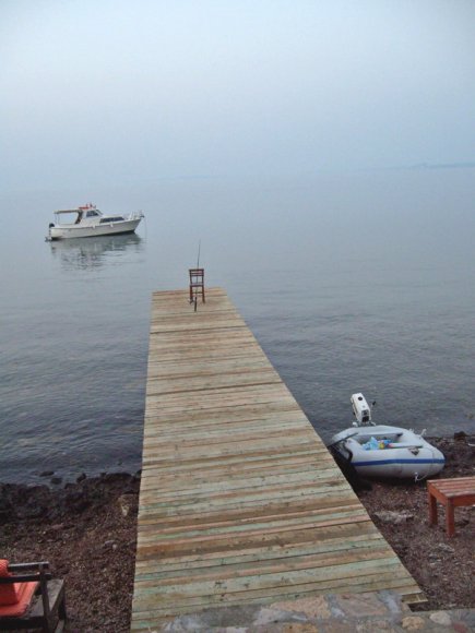 A small wooden wharf.