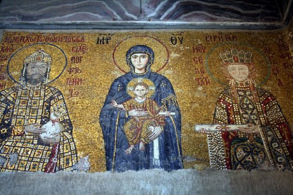 Mosaic of Virgin and Child with John II and Irene