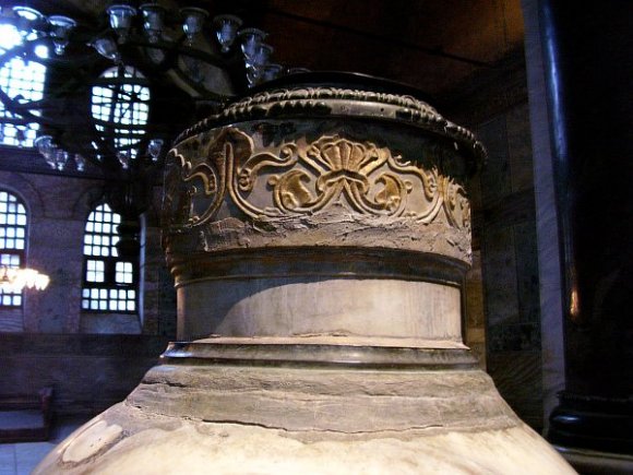 Huge marble vat in Hagia Sophia