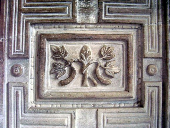 A detail from the marble door