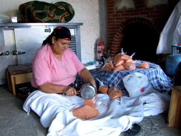 Şirince - A local woman making tarhana(A kinf of soup)